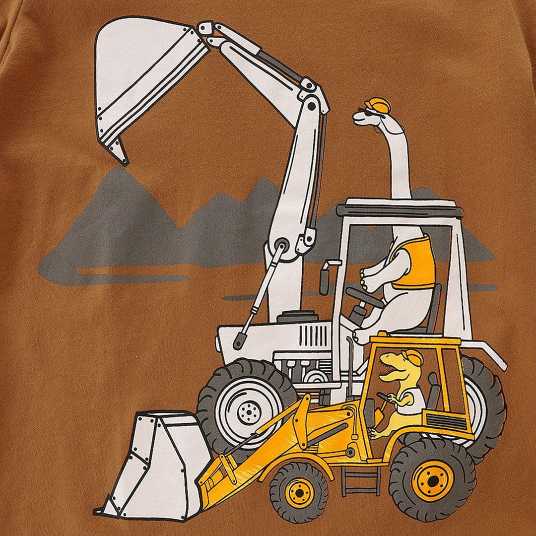 Construction Vehicle Graphic Kids T-Shirt | Premium Cotton Half Sleeve Casual Tee for Boys & Girls