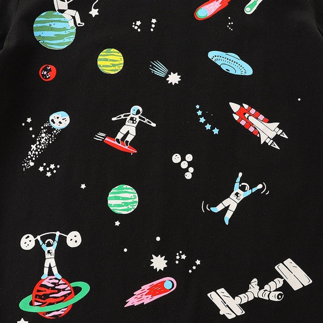 Space Adventure Kids T-Shirt | Premium Cotton Half Sleeve Graphic Tee for Boys & Girls