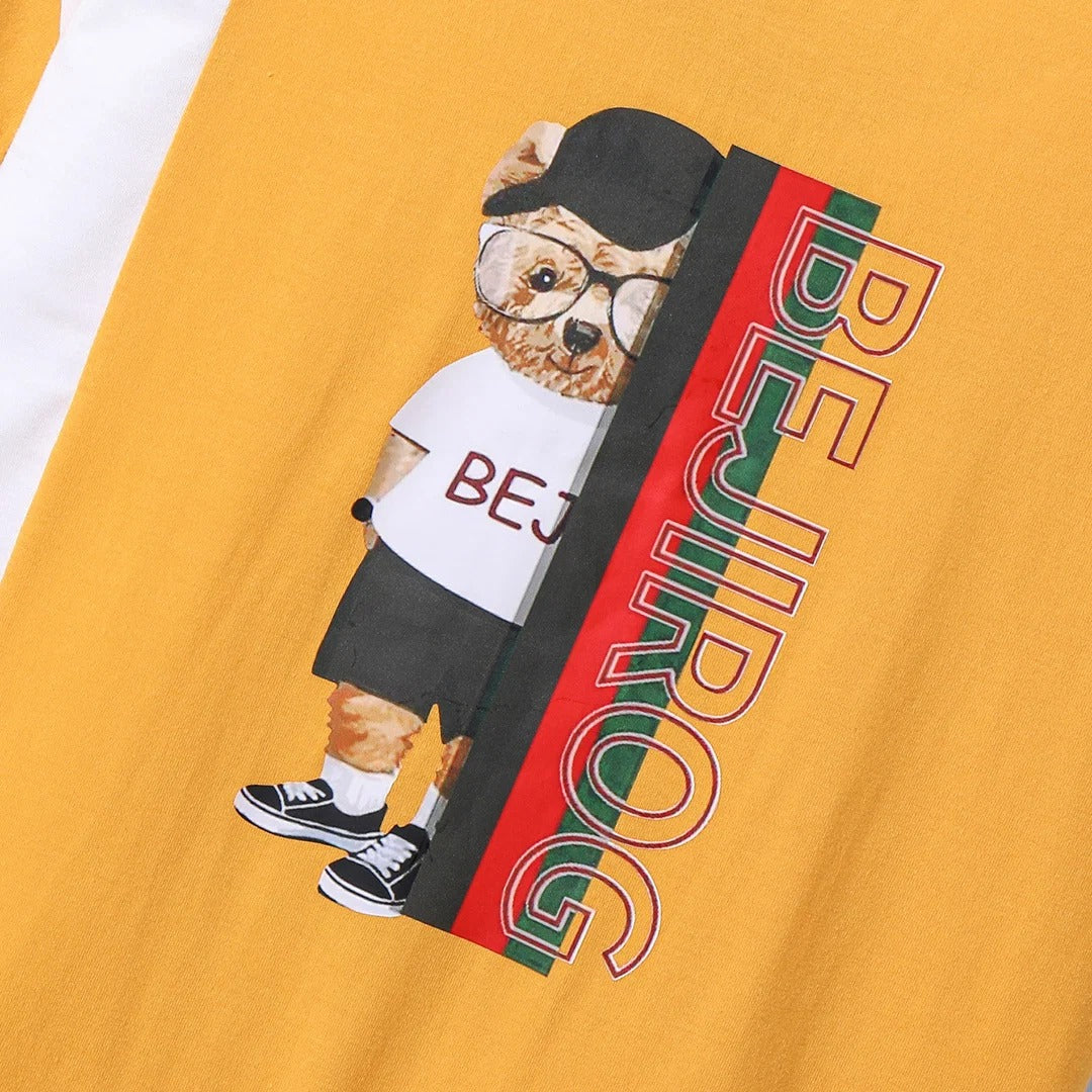 Stylish Bear Graphic Kids T-Shirt | Premium Cotton Half Sleeve Casual Tee for Boys