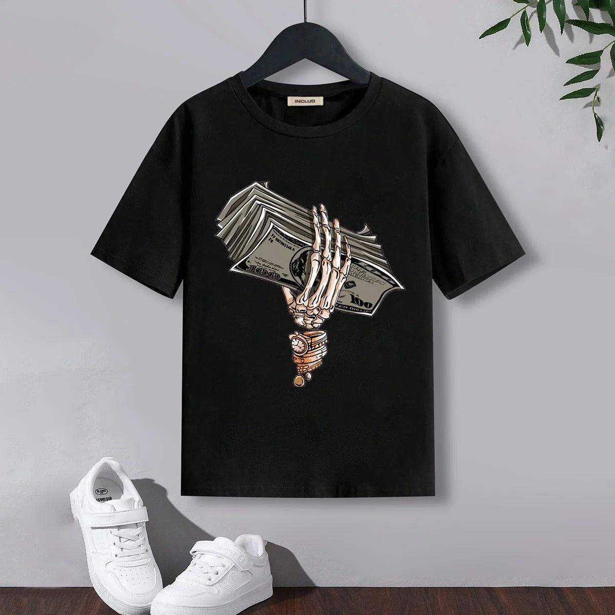 Skeleton Hand Graphic Kids T-Shirt | Premium Cotton Half Sleeve Casual Streetwear Tee for Boys & Girls