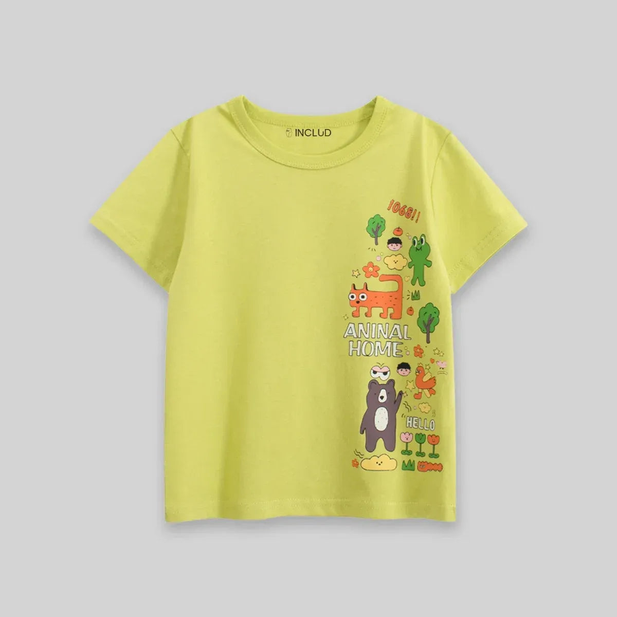 Animal Home Cartoon Kids T-Shirt | Premium Cotton Half Sleeve Casual Tee for Boys & Girls