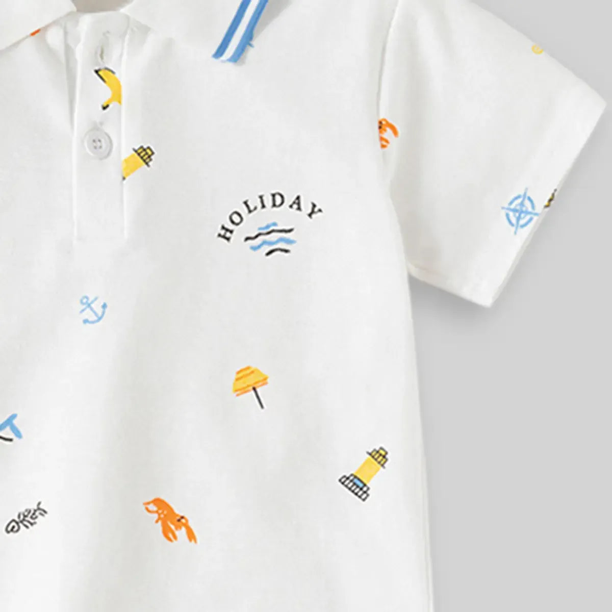 Holiday Print Kids Polo T-Shirt | Premium Cotton Summer Half Sleeve Polo Tee for Boys